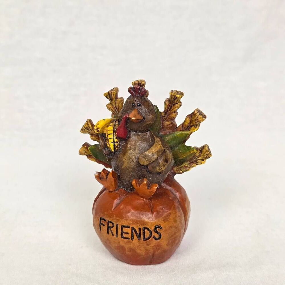 Fall Turkey Pumpkin Figurine Friends Decor